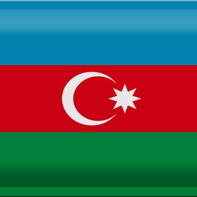 Targa in metallo Bandiera dell'Azerbaigian 30x20 cm Bandiera dell'Azerbaigian