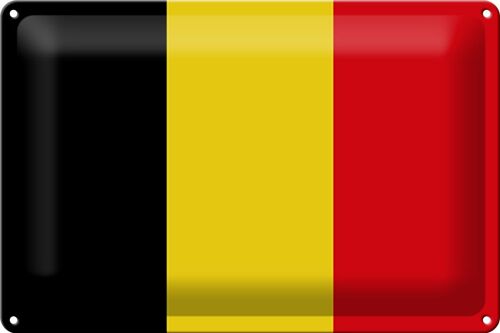 Blechschild Flagge Belgien 30x20cm Flag of Belgium