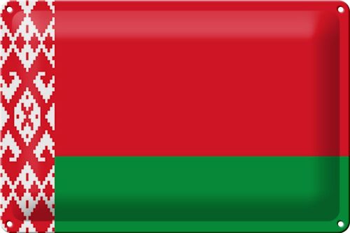 Blechschild Flagge Weißrussland 30x20cm Flag of Belarus