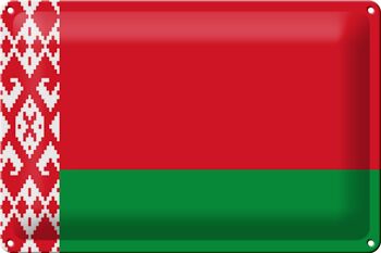 Drapeau de la Biélorussie en étain, 30x20cm, drapeau de la Biélorussie 1