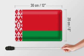 Drapeau de la Biélorussie en étain, 30x20cm, drapeau de la Biélorussie 4