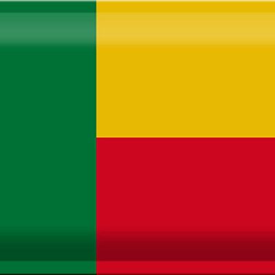 Targa in metallo Bandiera Benin 30x20 cm Bandiera del Benin