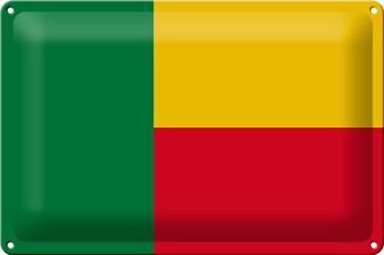 Signe en étain drapeau Bénin 30x20cm drapeau du Bénin 1