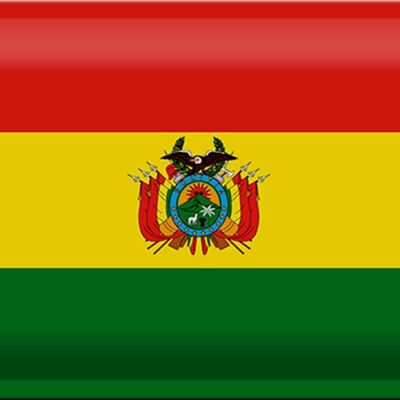 Cartel de chapa Bandera de Bolivia 30x20cm Bandera de Bolivia