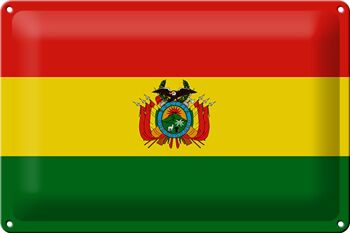 Signe en étain drapeau Bolivie 30x20cm drapeau de la Bolivie 1