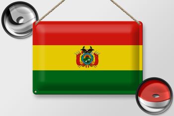 Signe en étain drapeau Bolivie 30x20cm drapeau de la Bolivie 2