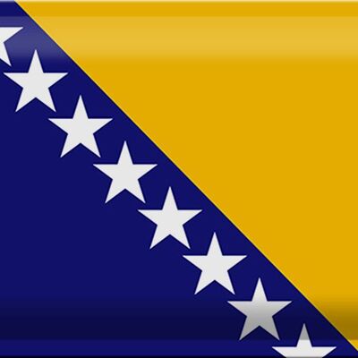 Blechschild Flagge Bosnien und Herzegowina 30x20cm Flag
