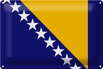Drapeau de signe en étain, drapeau de la bosnie-herzégovine, 30x20cm 1