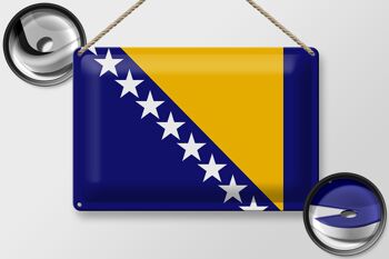 Drapeau de signe en étain, drapeau de la bosnie-herzégovine, 30x20cm 2