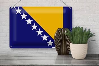 Drapeau de signe en étain, drapeau de la bosnie-herzégovine, 30x20cm 3