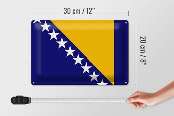 Drapeau de signe en étain, drapeau de la bosnie-herzégovine, 30x20cm 4