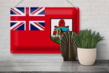 Signe en étain drapeau des Bermudes 30x20cm drapeau des Bermudes 3