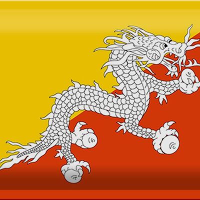 Targa in metallo Bandiera del Bhutan 30x20 cm Bandiera del Bhutan