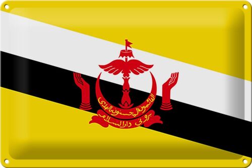 Blechschild Flagge Brunei 30x20cm Flag of Brunei
