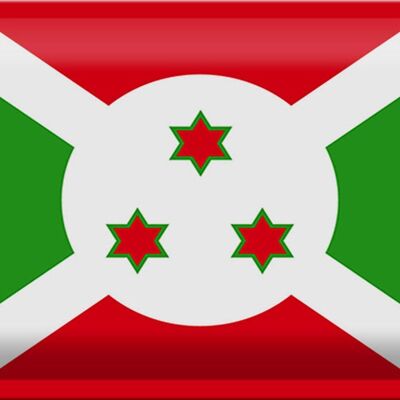 Targa in metallo Bandiera del Burundi 30x20 cm Bandiera del Burundi
