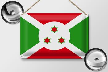 Signe en étain Drapeau du Burundi 30x20cm Drapeau du Burundi 2