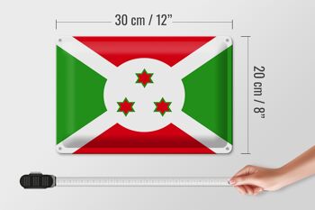 Signe en étain Drapeau du Burundi 30x20cm Drapeau du Burundi 4