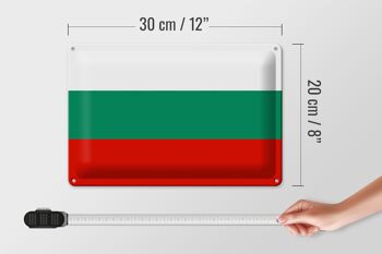 Signe en étain drapeau Bulgarie 30x20cm drapeau de la Bulgarie 4