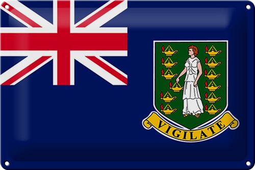 Blechschild Flagge Britische Jungferninseln 30x20cm Flag
