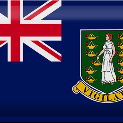 Bandera de cartel de hojalata, bandera de las Islas Vírgenes Británicas, 30x20cm