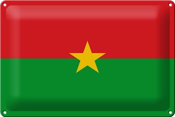 Signe en étain drapeau Burkina Faso 30x20cm drapeau Burkina Faso 1
