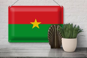 Signe en étain drapeau Burkina Faso 30x20cm drapeau Burkina Faso 3