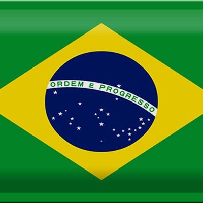 Cartel de chapa Bandera de Brasil 30x20cm Bandera de Brasil