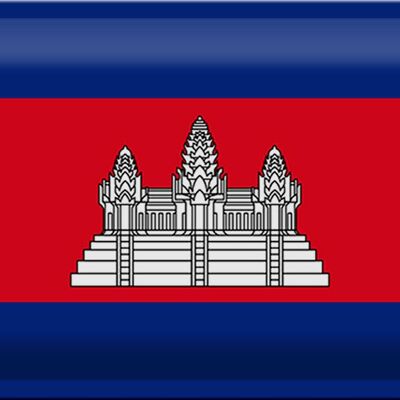 Cartel de chapa Bandera de Camboya 30x20cm Bandera de Camboya