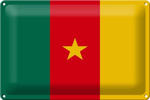 Blechschild Flagge Kamerun 30x20cm Flag of Cameroon