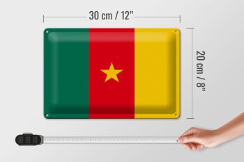 Signe en étain drapeau Cameroun 30x20cm drapeau du Cameroun 4