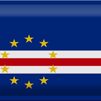 Blechschild Flagge Kap Verde 30x20cm Flag of Cape Verde