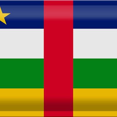 Targa in metallo bandiera Repubblica Centrafricana 30x20 cm