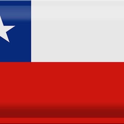 Targa in metallo Bandiera Cile 30x20 cm Bandiera del Cile