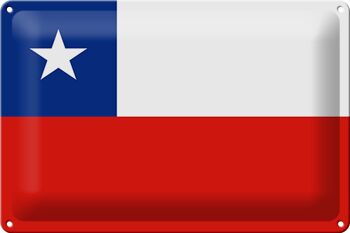 Drapeau du Chili en étain, 30x20cm, drapeau du Chili 1