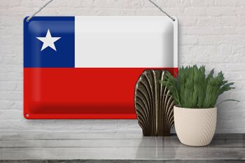 Drapeau du Chili en étain, 30x20cm, drapeau du Chili 3