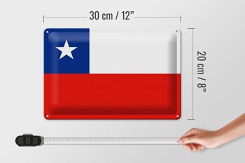 Drapeau du Chili en étain, 30x20cm, drapeau du Chili 4