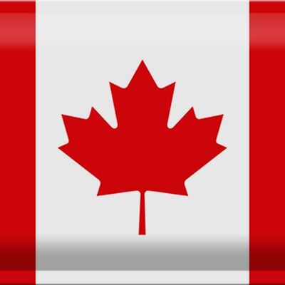 Signe en étain drapeau Canada 30x20cm drapeau du Canada