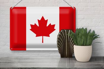 Signe en étain drapeau Canada 30x20cm drapeau du Canada 3