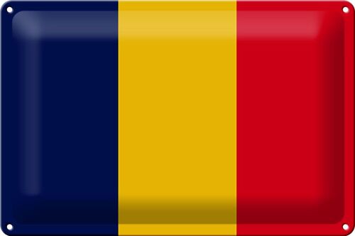Blechschild Flagge Tschad 30x20cm Flag of Chad