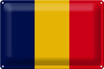 Signe en étain drapeau du Tchad 30x20cm drapeau du Tchad 1
