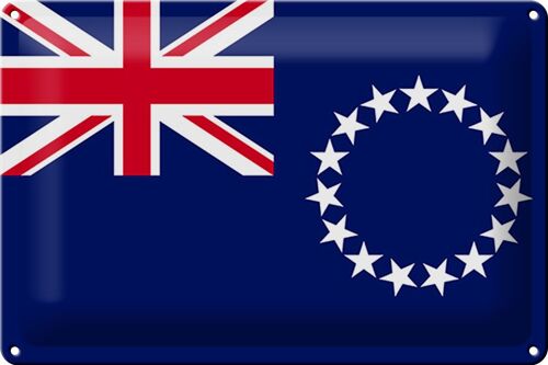 Blechschild Flagge Cookinseln 30x20cm Flag of Cook Islands