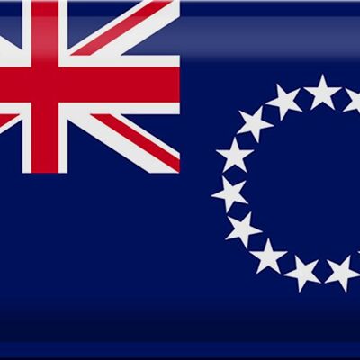 Blechschild Flagge Cookinseln 30x20cm Flag of Cook Islands