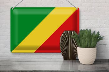 Signe en étain drapeau Congo 30x20cm drapeau du Congo 3