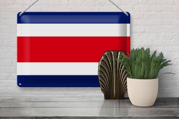 Drapeau en étain du Costa Rica, 30x20cm, drapeau du Costa Rica 3