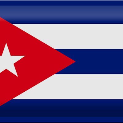 Signe en étain Drapeau de Cuba 30x20cm Drapeau de Cuba