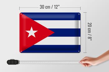 Signe en étain Drapeau de Cuba 30x20cm Drapeau de Cuba 4