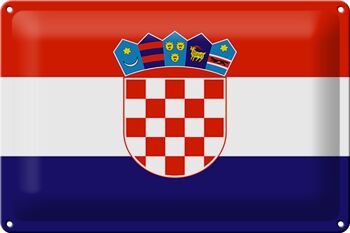 Drapeau de la Croatie en étain, 30x20cm, drapeau de la Croatie 1