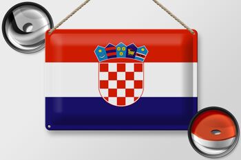 Drapeau de la Croatie en étain, 30x20cm, drapeau de la Croatie 2