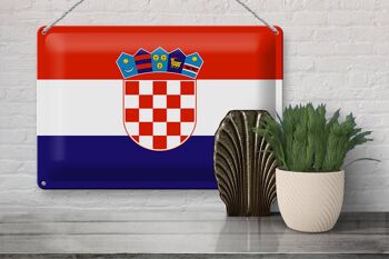 Drapeau de la Croatie en étain, 30x20cm, drapeau de la Croatie 3