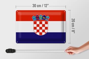 Drapeau de la Croatie en étain, 30x20cm, drapeau de la Croatie 4
